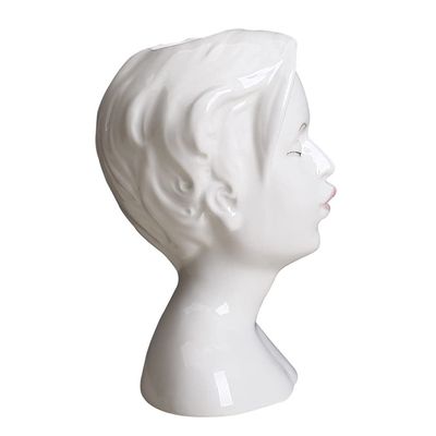 1pc Creative Human Face Design Ceramic Flower Vase for Decor Elegant Floral Container for Living Room Office Dining Table Centerpiece