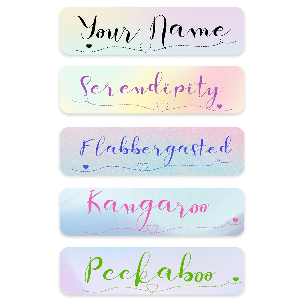 Customized Name Labels for Girls, Boys,Toddlers Babies and Kids,Personalized Name Sticker,Creative Name Sticker, Name Design,Waterproof, 100 ct. (Design Type-6)