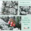 Goplus 6ft Snow Flocked Christmas Tree, Artificial Hinged Xmas Pine Tree w/ 652 Glitter Branches, Pine Cone & Red Berries, Frosty Tree for Indoor Holiday Festival Decoration view 3