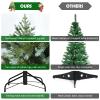 Goplus 6FT Artificial Christmas Tree, Feel Real Unlit Hinged Xmas Spruce Tree w/ 892 Mixed PE & PVC Branch Tips, Metal Stand, Wintry Indoor Decoration for Holiday Festival view 3