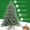 Goplus 6FT Artificial Christmas Tree, Feel Real Unlit Hinged Xmas Spruce Tree w/ 892 Mixed PE & PVC Branch Tips, Metal Stand, Wintry Indoor Decoration for Holiday Festival view 4
