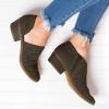 Hbeylia Women's Booties Boho Fashion Round Toe Hollow Out V Cut Slip On Chunky Mid Heels Ankle Boots Walking Shoes For Women Ladies Bohemian Beach Travel Sandals Shoes view 3