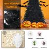 Goplus 6ft Pre-lit Black Christmas Tree, Hinged Artificial Halloween Tree w/ 250 Purple LED Lights & Metal Stand, Perfect Xmas Decoration for Holiday Festival Parties view 3