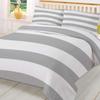 3 Piece Duvet Cover Set California King Size, Gray White Stripes Comforter Cover with Zipper Closure & Corner Ties Bedding Duvet Cover + 2 Pillow Sham view 3