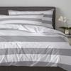 3 Piece Duvet Cover Set California King Size, Gray White Stripes Comforter Cover with Zipper Closure & Corner Ties Bedding Duvet Cover + 2 Pillow Sham view 4