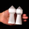 AMOYSTONE Selenite Crystal Tower Natural Crystal Lighthouse Shaped 6 Faceted Reiki Healing Chakra Selenite Sticks 3.9" 2PCS view 2
