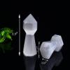AMOYSTONE Selenite Crystal Tower Natural Crystal Lighthouse Shaped 6 Faceted Reiki Healing Chakra Selenite Sticks 3.9" 2PCS view 3
