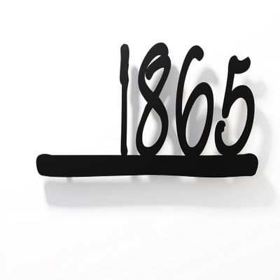 Artisan Modern House Numbers - Black with Black Acrylic - Contemporary Home Address - Number Sign - Door Number - Room Number (4 Numbers 6" / 15 cm, Glossy Purple)