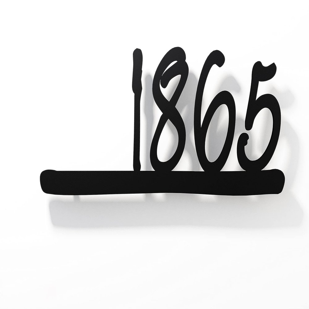Artisan Modern House Numbers - Black with Black Acrylic - Contemporary Home Address - Number Sign - Door Number - Room Number (4 Numbers 6" / 15 cm, Glossy Purple)