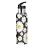 Daisy Water Bottle Daisies Black White Water Bottle Kids Bottle with Straw Lid Kids Insulated Stainless Steel Water Flask Leakproof Bottle 20 oz view 4