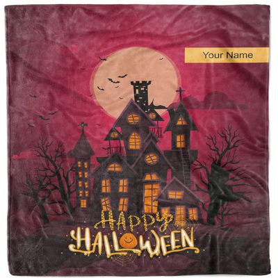 Launchigo Customized Halloween Throw Blankets. Spider Webs, Witch Brew, Ghost and Horror, Decorated Pumpkin Blanket. Fleece Blanket for Halloween.[Baby Blanket] (Halloween Blanket 04, 30" X 40")