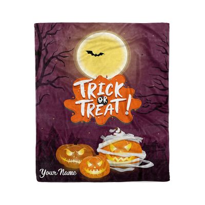 Launchigo Customized Halloween Throw Blankets. Spider Webs, Witch Brew, Ghost and Horror, Decorated Pumpkin Blanket. Fleece Blanket for Halloween.[Baby Blanket] (Halloween Blanket 03, 30" X 40")