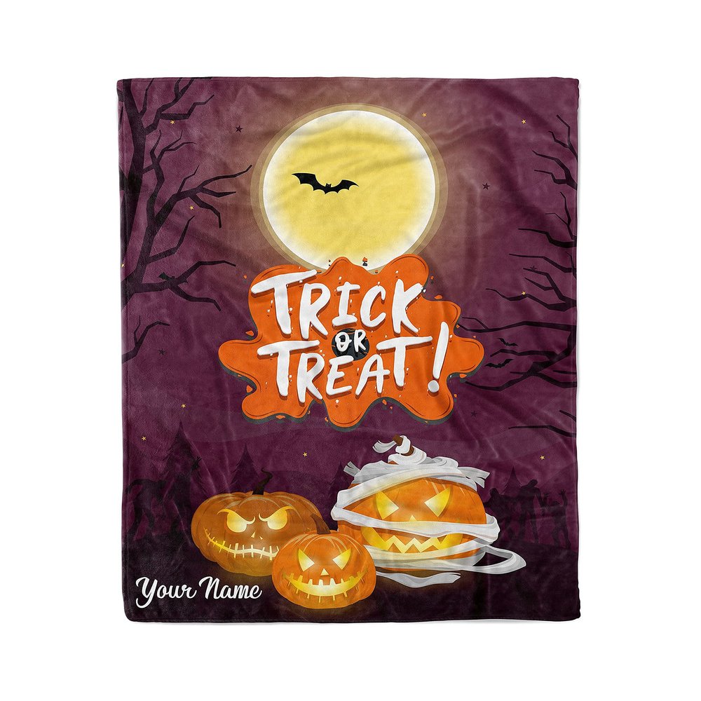 Launchigo Customized Halloween Throw Blankets. Spider Webs, Witch Brew, Ghost and Horror, Decorated Pumpkin Blanket. Fleece Blanket for Halloween.[Baby Blanket] (Halloween Blanket 03, 30" X 40")
