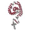 Needzo - Rosary Beads Catholic for Men, Miraculous Mary Rosaries with Red Glass Our Father Beads, Rosaries, and Silver Tone Crucifix, Prayer Necklace Religious Jewelry Gifts, 18 Inches view 1