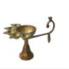 Handmade Indian puja Golden Oil lamp for Diwali Pooja Article akhand Diya for Pooja Purpose (Diya-08) view 3