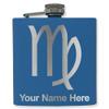 6oz Stainless Steel Flask, Zodiac Sign Virgo, Personalized Engraving Included (Dark Blue) view 1