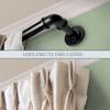 1" Blackout Corner Curtain Rod 28-48 inch - Black view 3