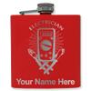 6oz Stainless Steel Flask, Electrician, Personalized Engraving Included (Red) view 1