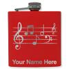 6oz Stainless Steel Flask, Music Staff, Personalized Engraving Included (Red) view 1