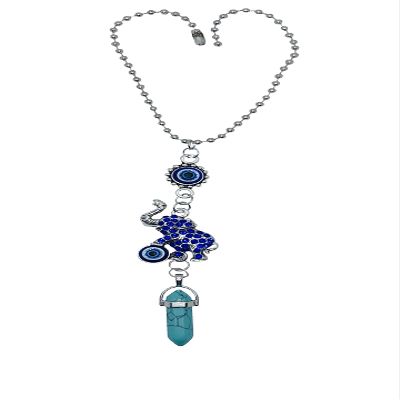 LUCKBOOSTIUM Evil Eye Elephant Hanging Charm Ornament - Decorative Accessories and Things to Hang In Your Car Mirror, Wall, Home or Office Door for Protection (Green Turquoise)