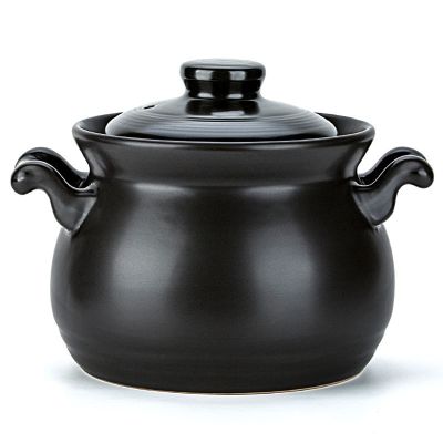 AIZYR Japanese Clay Pot for Cooking Hot Pot - Ceramic Casserole Earthenware Clay Pot with Double Lid for Gas Stoves Electric Stove,3l