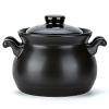 AIZYR Japanese Clay Pot for Cooking Hot Pot - Ceramic Casserole Earthenware Clay Pot with Double Lid for Gas Stoves Electric Stove,3l view 1