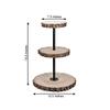 19'' Tall 3 Tier Wooden Cake Stand Wedding Tired Cupcake Stand Serving Tray Fruit Platter Cake Holder Cheese Plates Dessert Display Stand with Metal Pole view 3