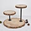 14'' Tall 3 Tier Wooden Cake Stand Wedding Tired Cupcake Stand Serving Tray Fruit Platter Cake Holder Cheese Plates Dessert Display Stand with Metal Pole view 1