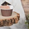 14'' Tall 3 Tier Wooden Cake Stand Wedding Tired Cupcake Stand Serving Tray Fruit Platter Cake Holder Cheese Plates Dessert Display Stand with Metal Pole view 3