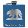 6oz Stainless Steel Flask, Polar Bear, Personalized Engraving Included (Dark Blue) view 1