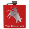 6oz Stainless Steel Flask, Bull Rider Cowboy, Personalized Engraving Included (Red) view 1