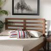 BOWERY HILL Full Size Wood Headboard, 56 in x 50 in, Rubberwood and Engineered Wood, Walnut Finish, Modern Wide Slat Design, Adjustable Height Options, Contemporary Bedroom Furniture view 2