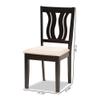 BOWERY HILL Sand Upholstered and Brown Finished Wood 2-Piece Dining Chair Set view 3