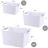 Storage Basket Organizer with Handle | Storage Bin | Home Storage, 20 Liter, Set of 2, White view 4