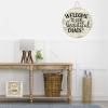 12" Round Wooden Sign for Front Door Decor Welcome to Our Beautiful Chaos Wood Plaque Door Hanger for Farmhouse Living Room Bedroom Dining Room Kitchen Garden view 4