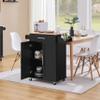 Topeakmart Kitchen Island On Wheels with Storage Cabinet and Drawer, Kitchen Trolley Cart with Spice Rack and Towel Bar for Dining Room, 26x18x36 Inches, Black view 3