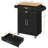 Topeakmart Kitchen Island On Wheels with Storage Cabinet and Drawer, Kitchen Trolley Cart with Spice Rack and Towel Bar for Dining Room, 26x18x36 Inches, Black view 4
