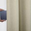 TWOPAGES Pinch Pleat Blackout Curtain for Bedroom, Thermal Insulated Privacy Thick Window Drape, 1 Panel, 84 x 102 Inch, Flax view 4
