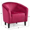 Yaheetech Accent Chairs, Velvet Barrel Chair Cozy Club Chairs with Sturdy Legs and Soft Padded Seat for Bedroom/Living Room/Reading Room, Rose Red, Set of 2 view 3