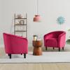 Yaheetech Accent Chairs, Velvet Barrel Chair Cozy Club Chairs with Sturdy Legs and Soft Padded Seat for Bedroom/Living Room/Reading Room, Rose Red, Set of 2 view 4