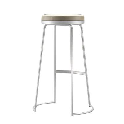 Bar Stool, Kitchen Stool, PU Leather Surface, Sponge Cushion, Metal Frame, 45/65/75cm Sitting Height, Easy to Assemble, Rustic and Retro Style