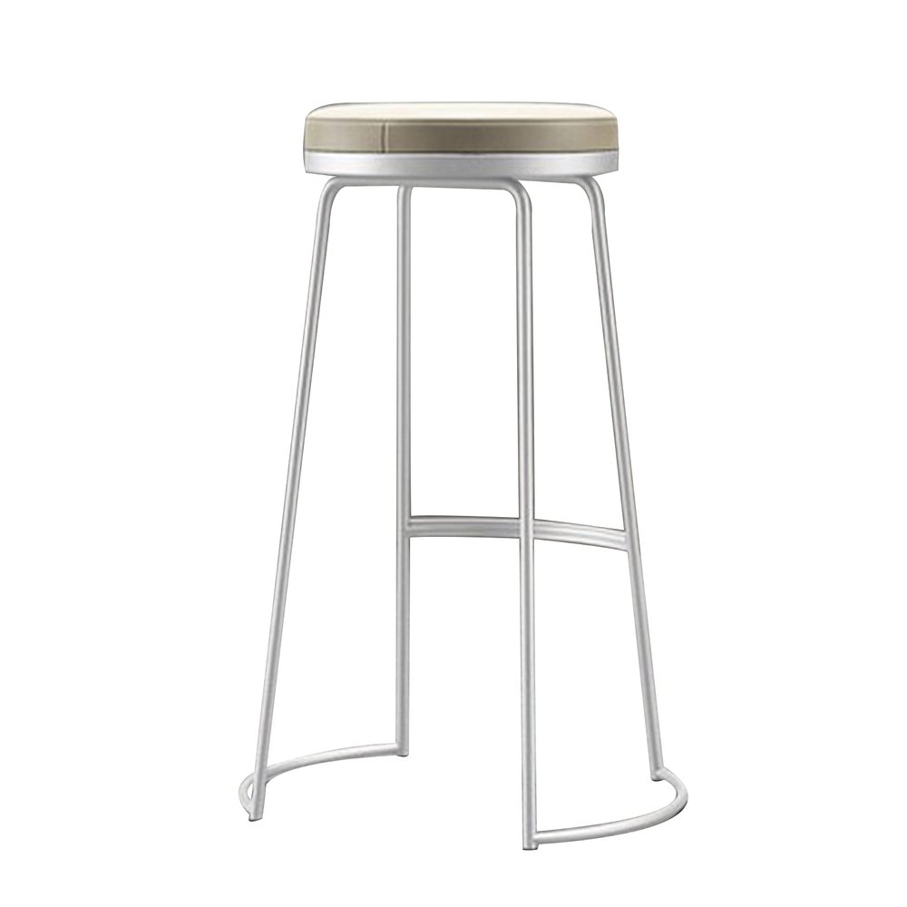 Bar Stool, Kitchen Stool, PU Leather Surface, Sponge Cushion, Metal Frame, 45/65/75cm Sitting Height, Easy to Assemble, Rustic and Retro Style