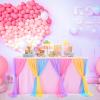 14ft Unicorn Tulle Table Skirt Tutu Rainbow Tablecloth for Birthday Party Baby Shower Girl Boy Wedding Party Dessert Buffet Banquet Table Decorations view 4