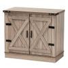 BOWERY HILL 2-Door Farmhouse Wood Shoe Storage Cabinet in Brown view 1