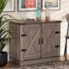BOWERY HILL 2-Door Farmhouse Wood Shoe Storage Cabinet in Brown view 2