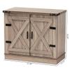 BOWERY HILL 2-Door Farmhouse Wood Shoe Storage Cabinet in Brown view 3