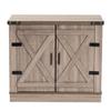 BOWERY HILL 2-Door Farmhouse Wood Shoe Storage Cabinet in Brown view 4