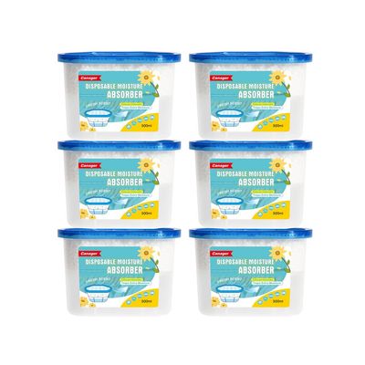 CANAGER Fresh Scent Moisture Absorber Box,Odor Eliminator and Dehumidifier Boxes for Closet,Bedroom,Kitchen,Bathroom-6 Packs,Cups - Traps Moisture for Fresher, Cleaner Air Yellow