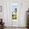 TWOPAGES White Linen Look Blackout Drape, Solid Thermal Insulated Sun Blocking Privacy Pinch Pleat Curtain for Bedroom Living Room, 84W x 102L, 1 Panel view 1