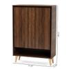 BOWERY HILL 2-Door Mid-Century Wood Entryway Shoe Storage Cabinet in Brown view 3